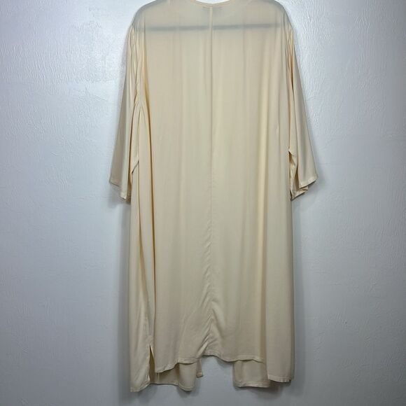 Ulla Popken Longline Long Sleeve Open Front Cardigan In Chalk Size 24/26 - Picture 4 of 9